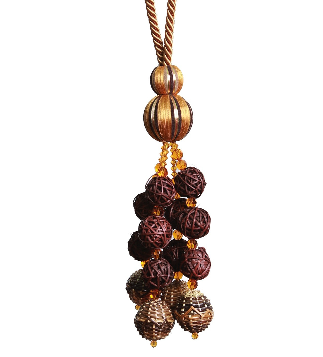 ETHNIC CHIC SILK BEADED TIEBACK 