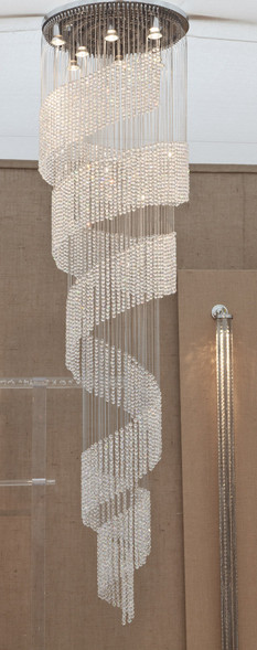 CRYSTAL BEADED SPIRAL LIGHT SCULPTURE