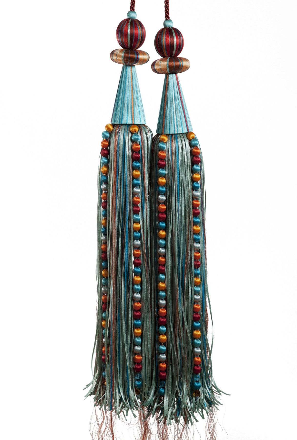 TURQUOISE CARNIVAL TEMARI TIEBACK DETAIL 